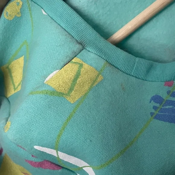 Fifth Sun Colorful Geometric Abstract Art 90s Inspired Retro Print Sweatshirt - Picture 8 of 11